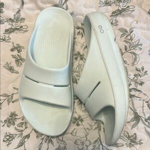 OOFOS Blue Mules Lightweight Foam Comfort